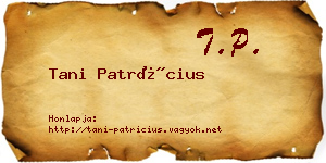 Tani Patrícius névjegykártya